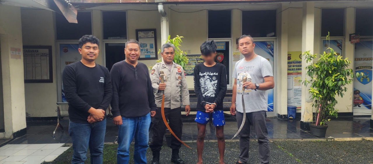 Perkelahian Antar Pemuda di Ciawi, Polsek Ciawi Amankan Pelaku Pembawa Sajam
